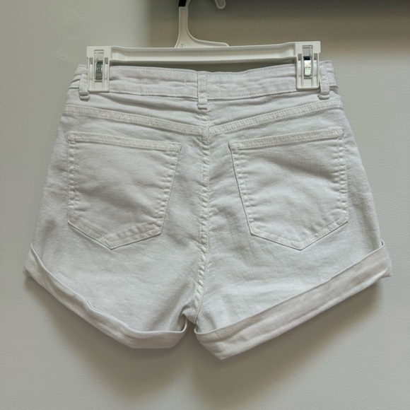 Forever21 Premium White Jean Cuffed Shorts Size 27 - Picture 2 of 6